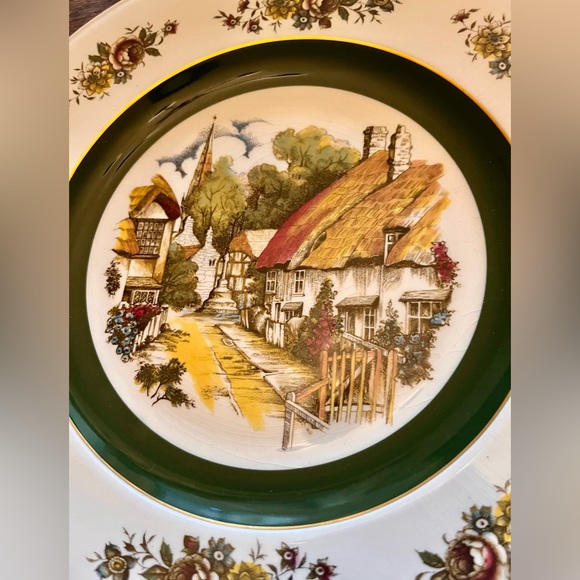 Set 4 Vintage Wood & Sons England Ascot Village Service Plates or Chargers - Picture 4 of 8